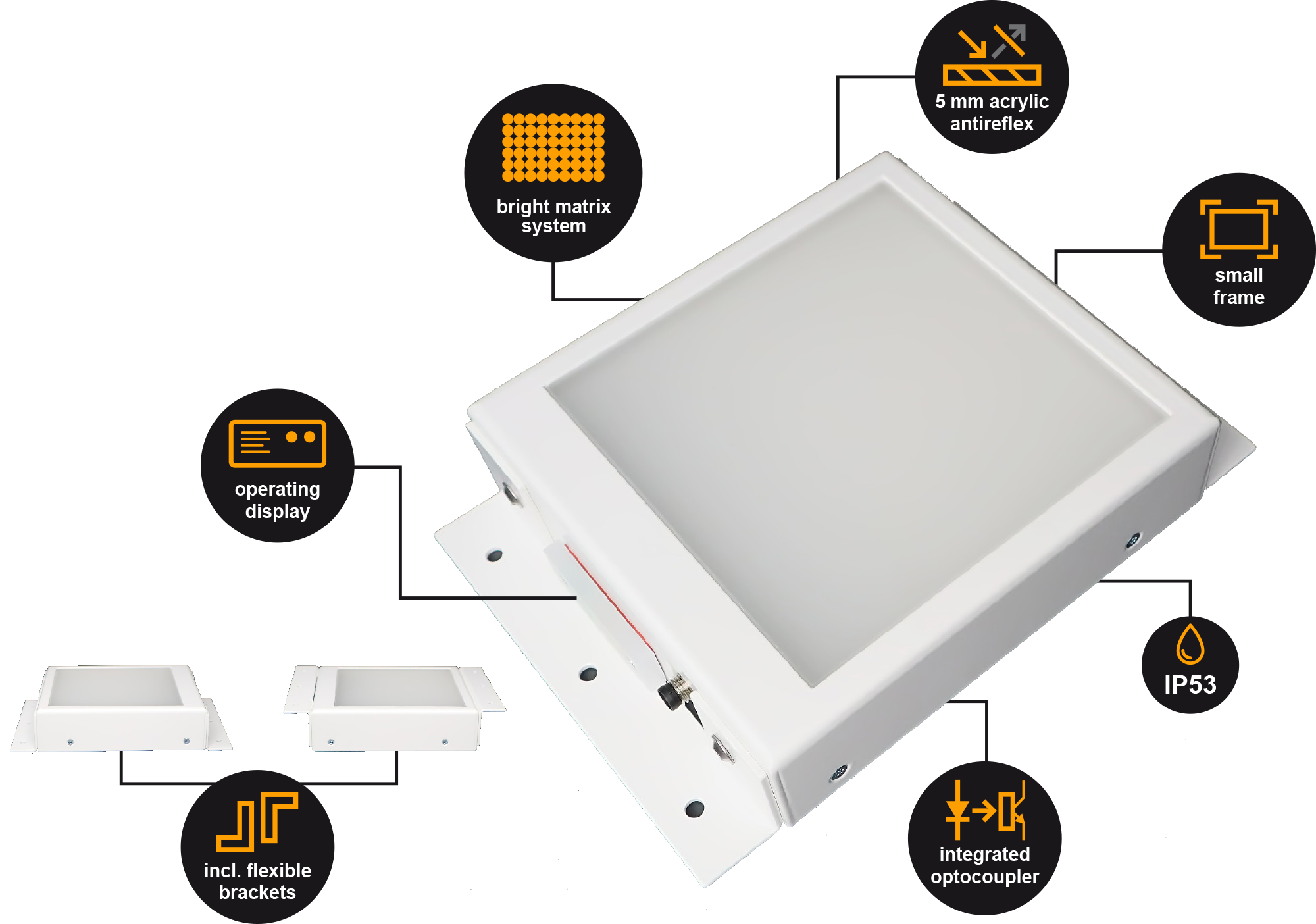 helles LED Matrix Gegenlicht mit schmalem Rand für den Maschinenbau